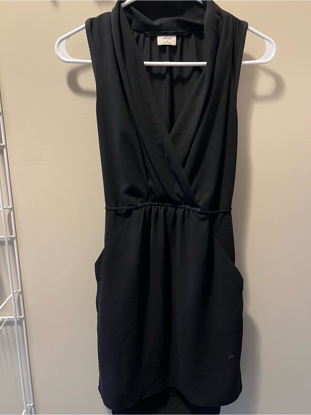 Aritzia Black Sleeveless Wrap Dress